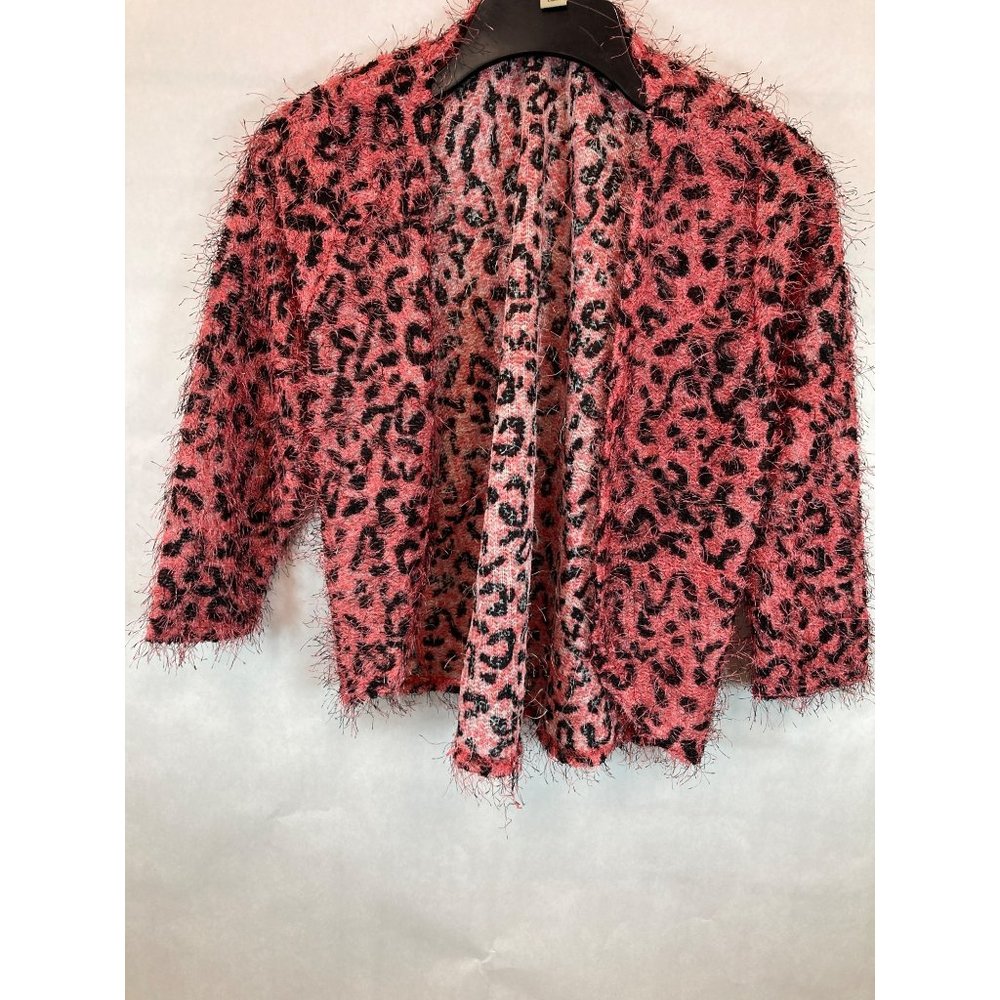 Chic Knit Elegance: X-Small Pink & Black Women's Sweater - Cozy Comfort & Timele
